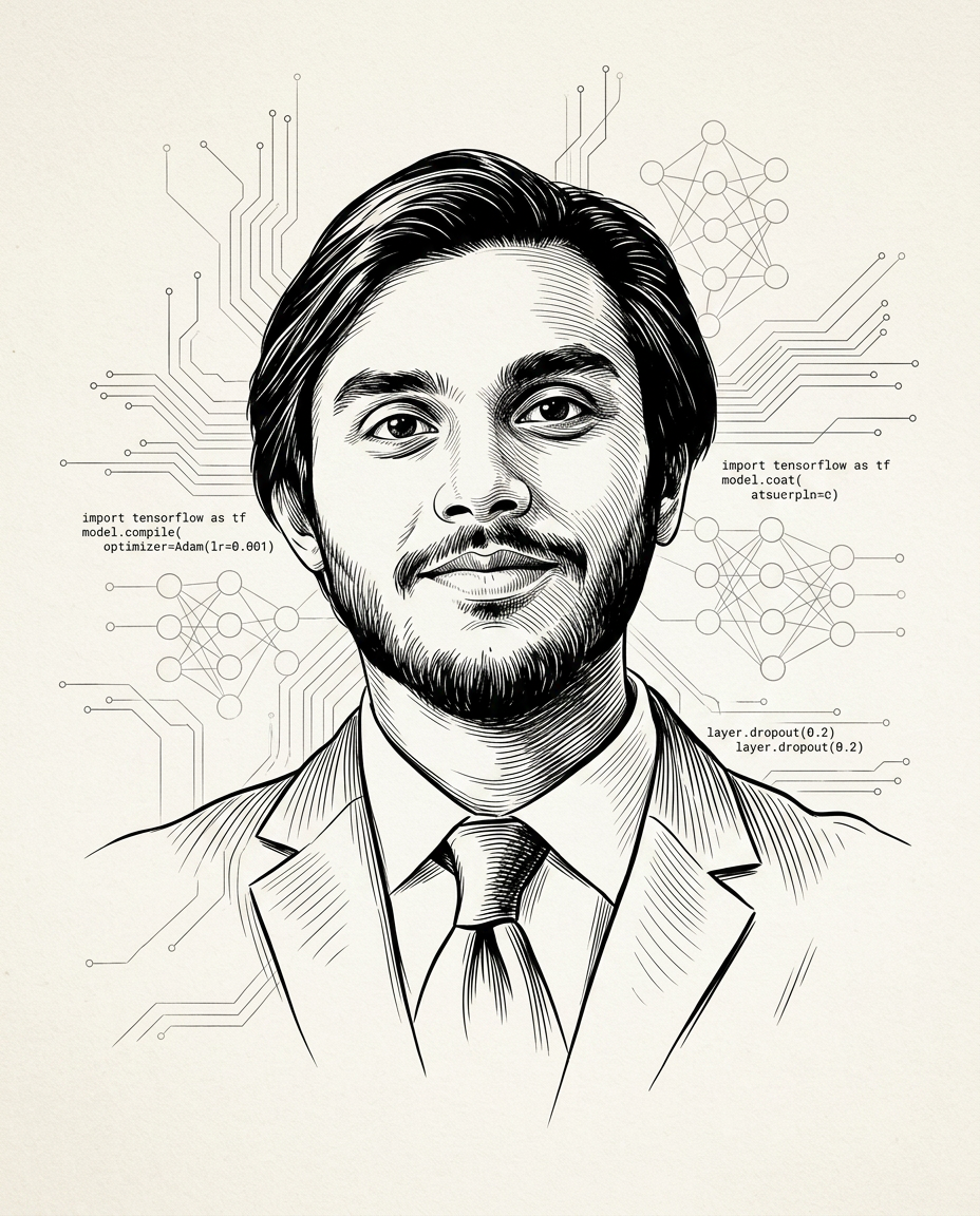 Portrait illustration of Bishal Paul